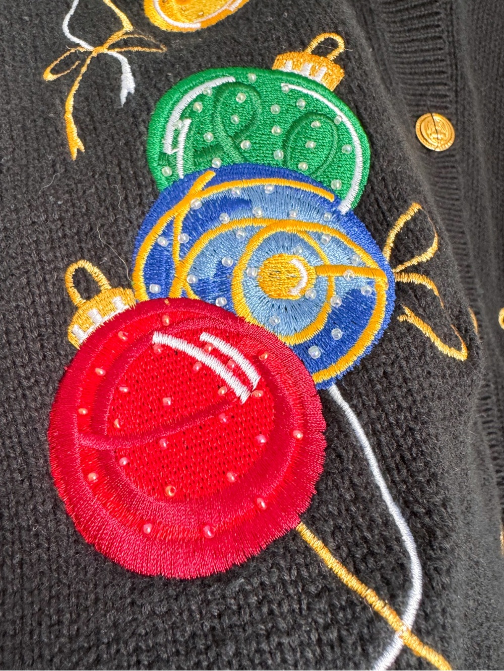 Vintage Tabi International Christmas Ornaments Sweater Vest Embroidered Knit L - Picture 8 of 10